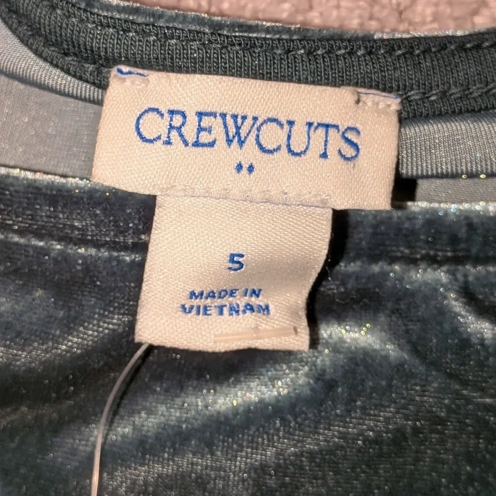 Crewcuts‎ Girls Green Velvet Flutter Sleeve Wide Leg Jumpsuit Size 5 NWT $72